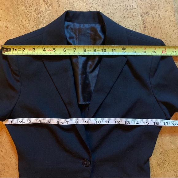 Reuve Black short Sleeve Button Front Black Blazer - Picture 9 of 11